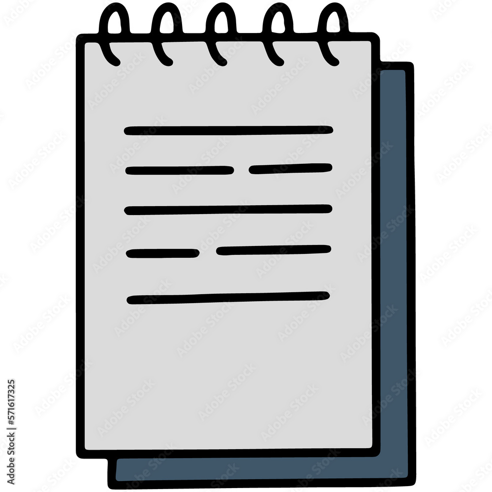 Notepad on a spring linear icon, paper document Notepad on a spring linear icon, paper document