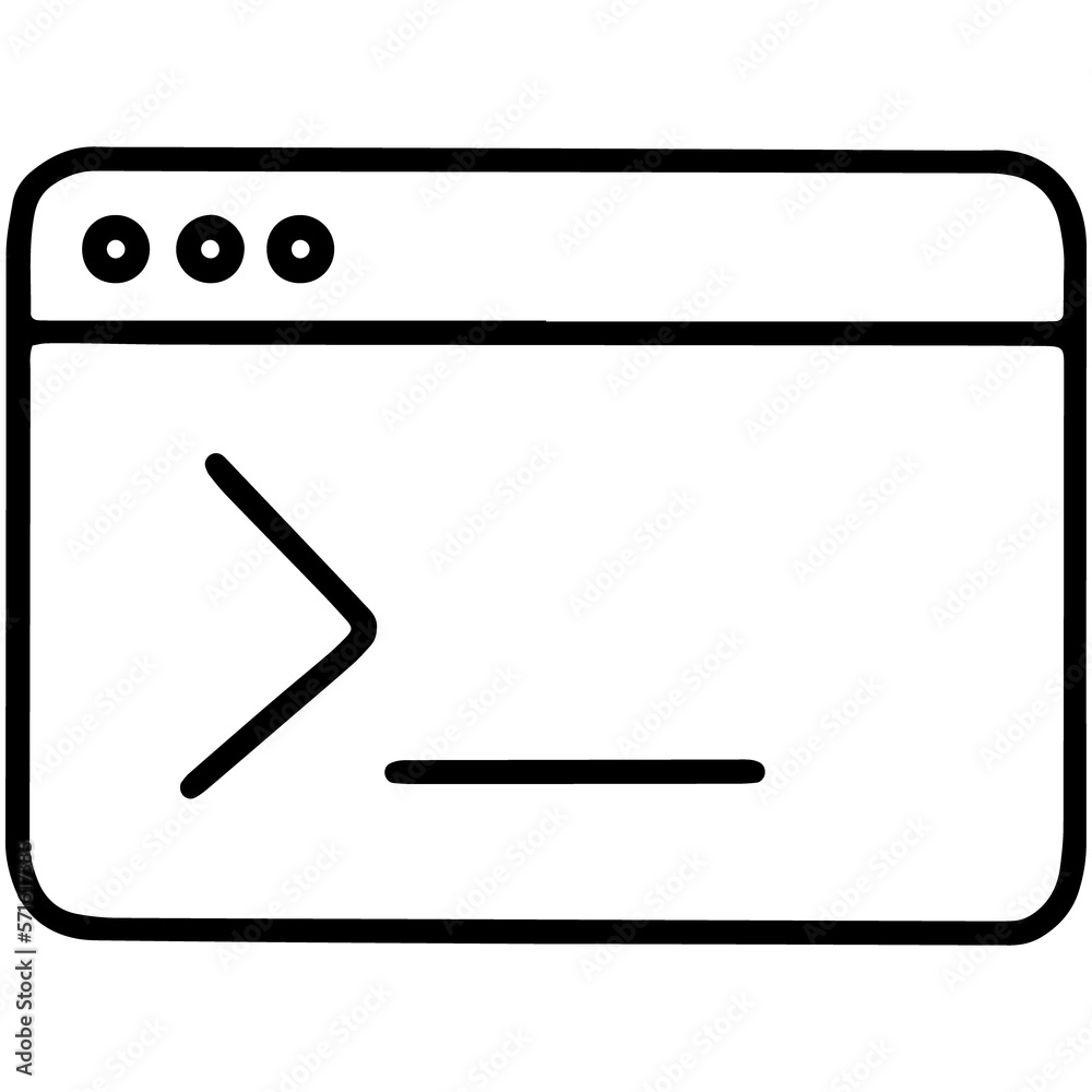 Computer command line linear icon, window with the code Computer command line linear icon, window with the code