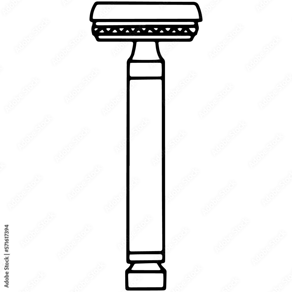 Linear icon of a T-shaped beard razor Linear icon of a T-shaped beard razor