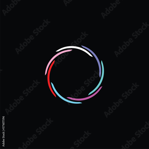  Circle vector logo design . Round circular banner frames, borders