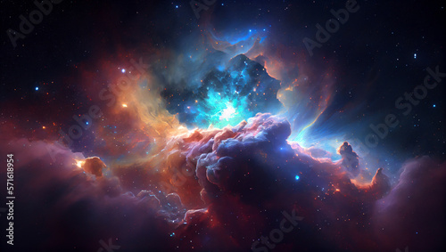 Exploring the Depths of Space  Interstellar Clouds and Starry Nebulas. Generative AI