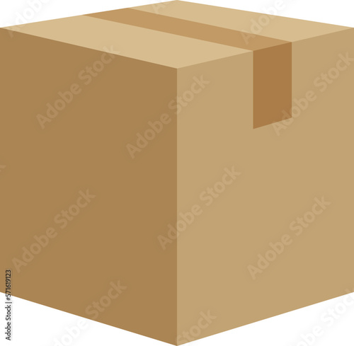 Closed cardboard box taped up, brown closed delivery packaging box
