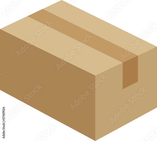Closed cardboard box taped up, brown closed delivery packaging box 