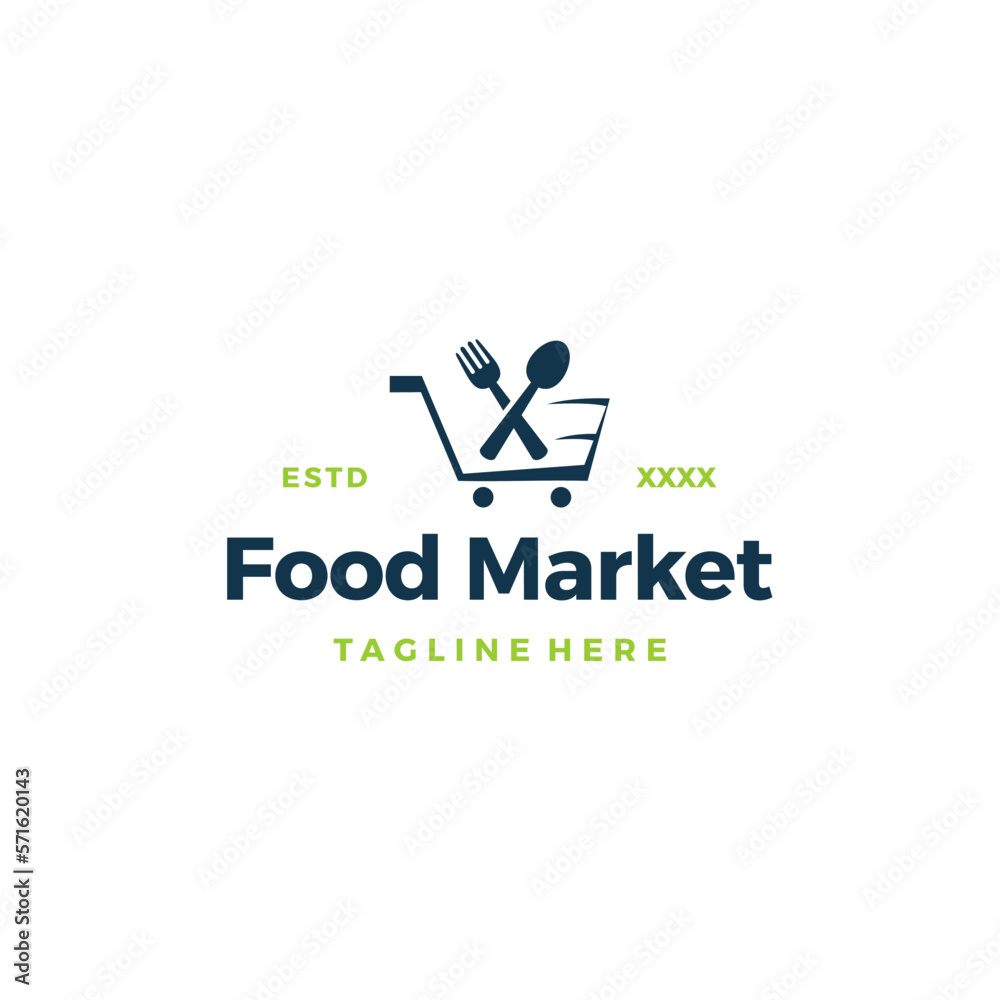 Food market shop logo design vector illustration Food market shop logo design vector illustration
