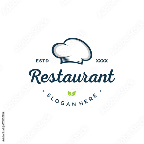 Healthy restaurant Logo design vector illustration