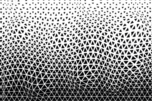 Abstract hypnotic pattern with black-white striped lines. Psychedelic background. Op art, optical illusion. Modern design, graphic texture.