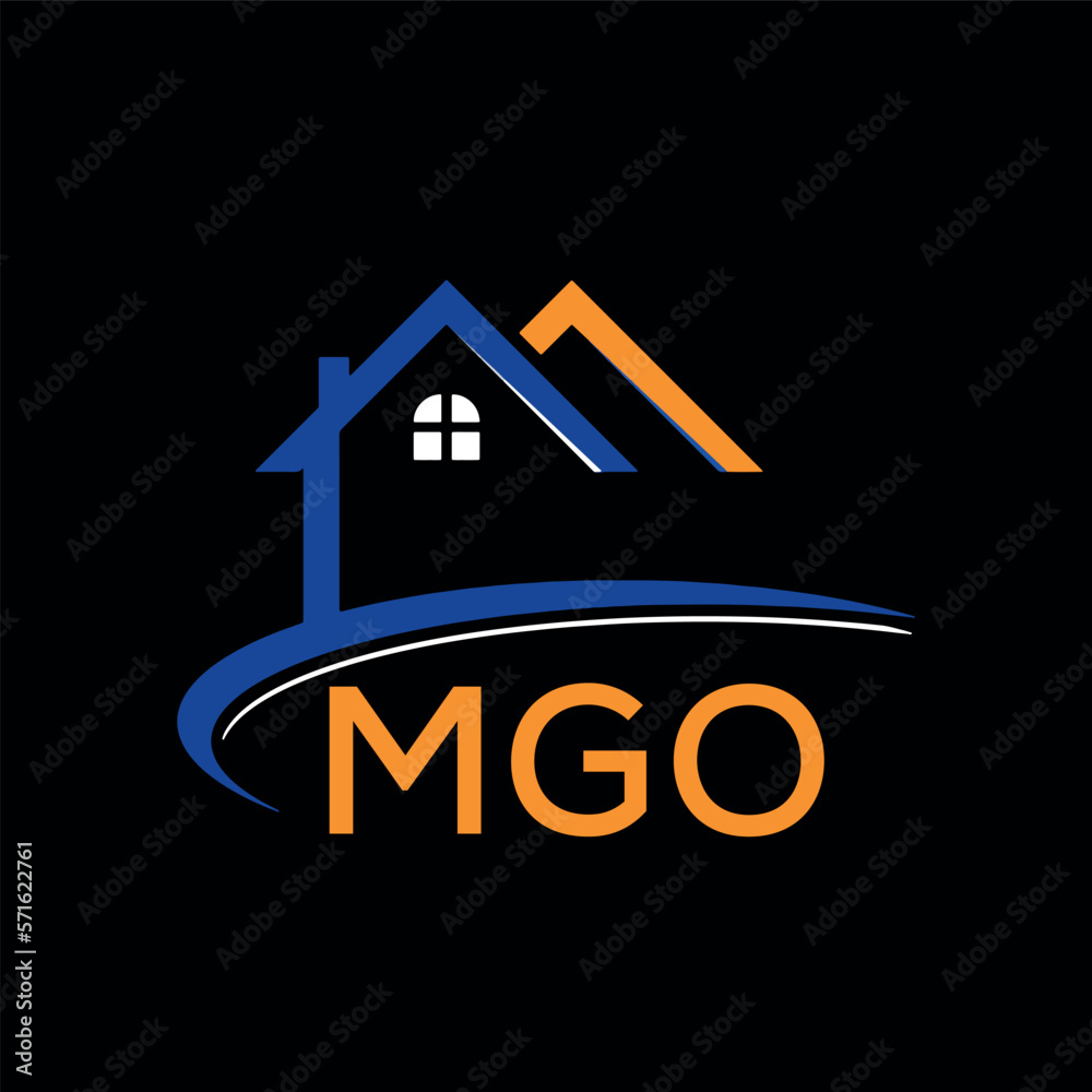 Mgo Icon File MGO house logo, letter logo. MGO blue image on black background and ...