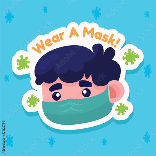 New Normal Wear A Mask Stickers