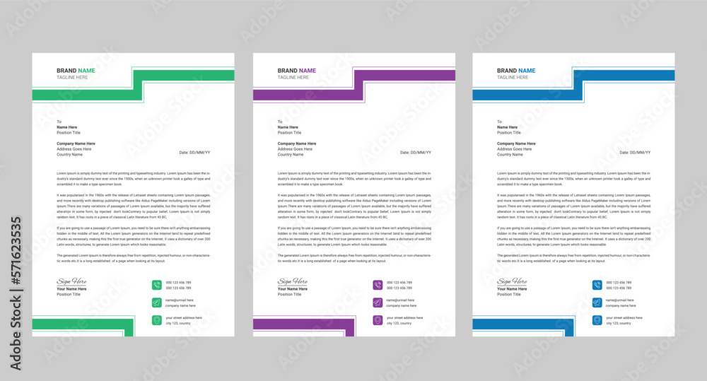 Modern company letterhead design Modern company letterhead design