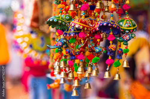Handicraft, Rajasthani colorful hand made decorative item on display. © Abhishek Mittal