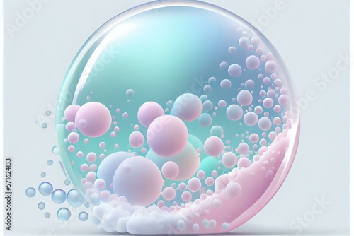 0865478_pink_soap_empty_bubble_white_background_3d3169eb-93de-4f3b-9018-c99c7bb1cc9c.png blue half-frozen soap empty bubble, white background, AI Generated