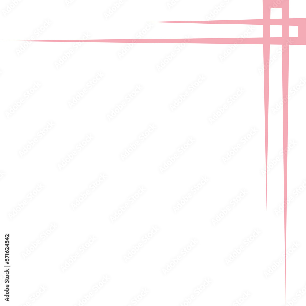 pink line corner frame decoration