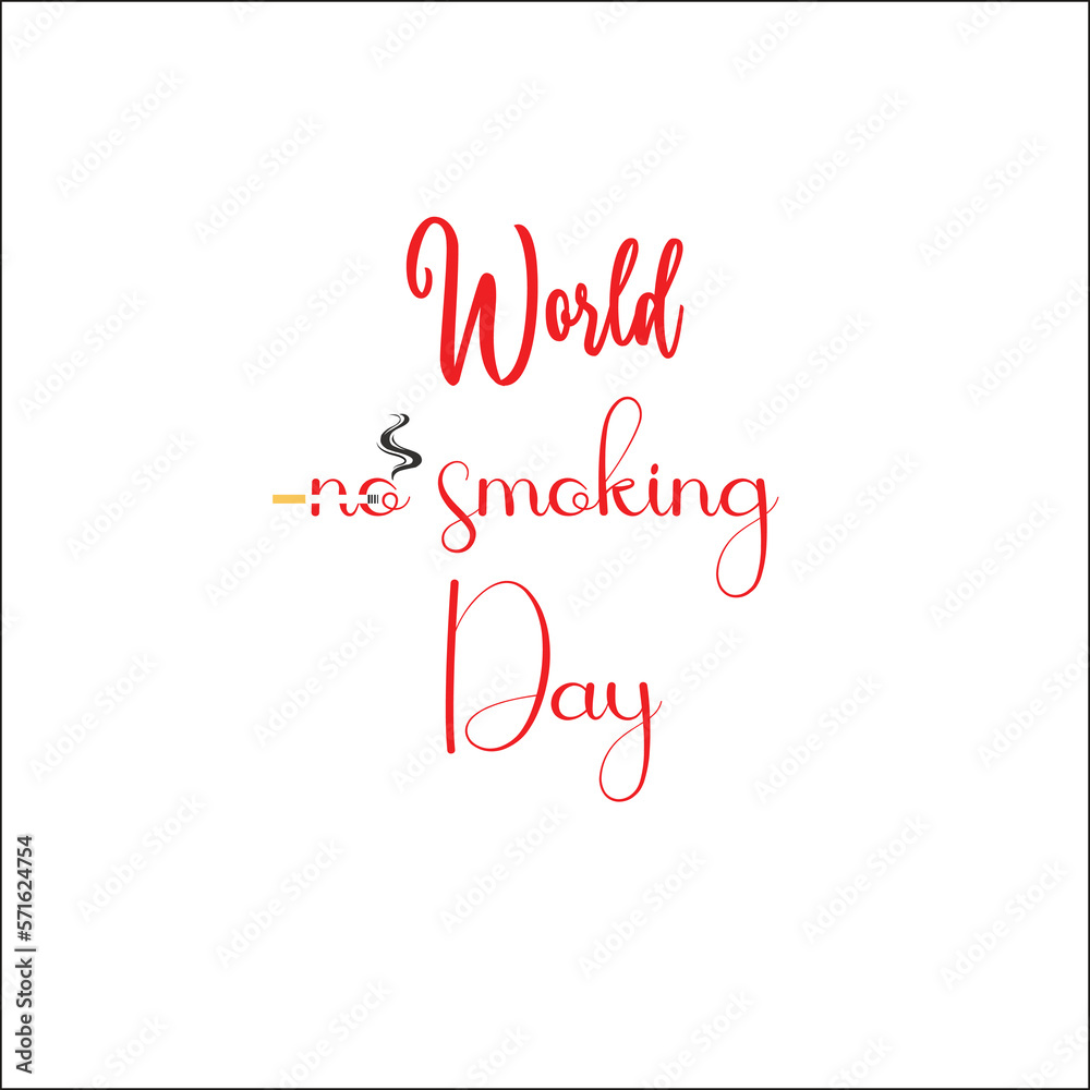 No smoking day, Brush calligraphy template design for banner, card poster, background.