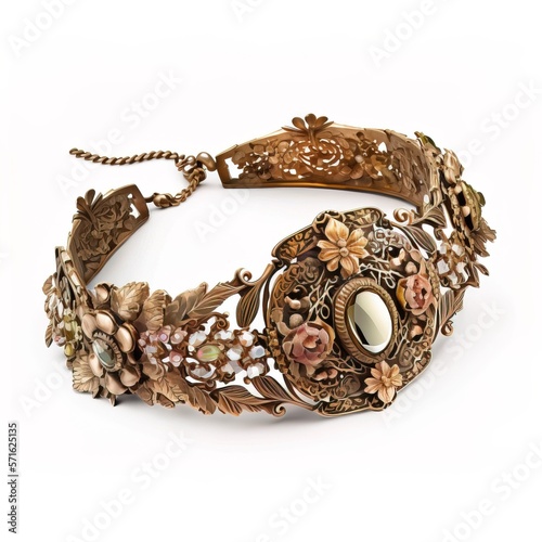 Royal golden bracelet from metal gold look vintage