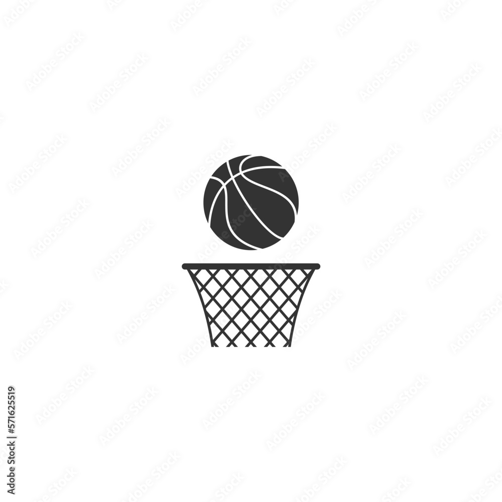 basketball hoop and basketball simple icon