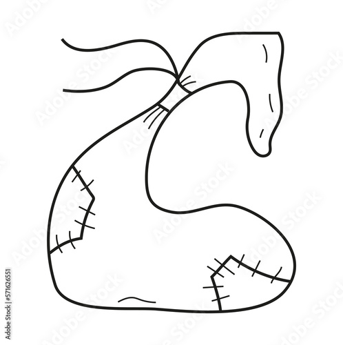 Empty money bag. Financial crisis icon in line style. Wallet without money. Broken wallet icon for logo, web, app, UI.