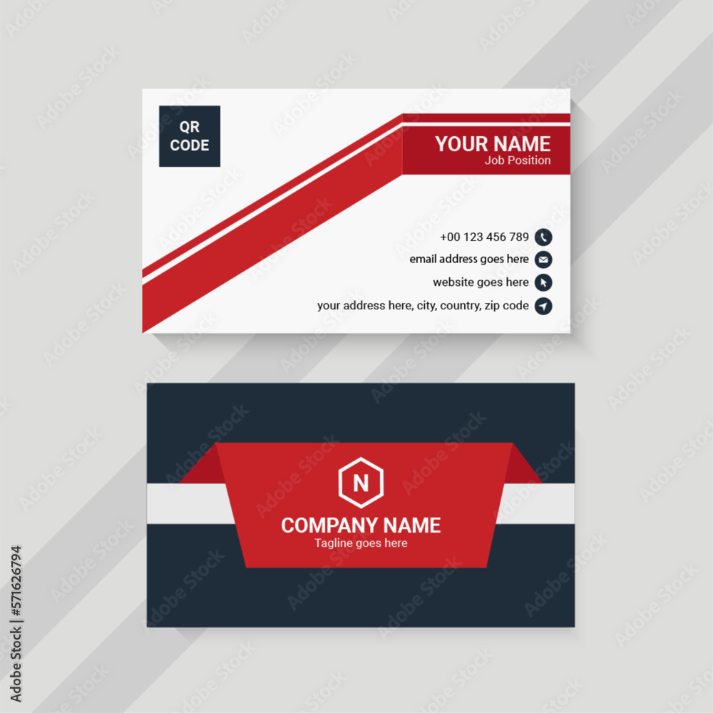 red and white creative business card template red and white creative business card template