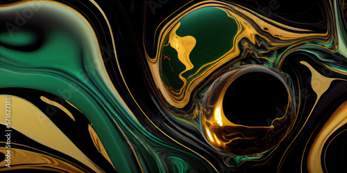 3d wallpaper for the wall decor. resin geode and abstract art  and functional art  like watercolor geode painting. golden  green  and black marble background
