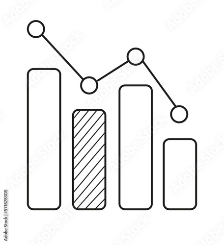 Financial crisis icon in line style. Bankrupt, poverty, graph down symbol. ut money. Broken wallet icon for logo,