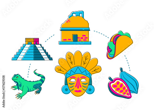 Life of an ancient civilization - flat design style illustration set