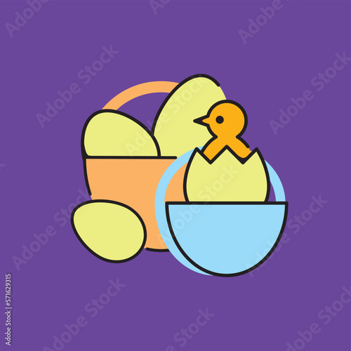 "Don't put all your eggs in one basket" minimalistic icon 