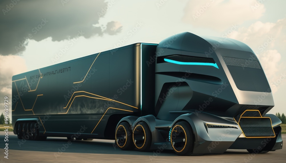 Future Autonomous Cargo Delivery: Illustration of AV Truck for ...
