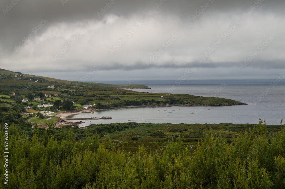 Cloudy landscape of the Ring of Kerry, Ireland