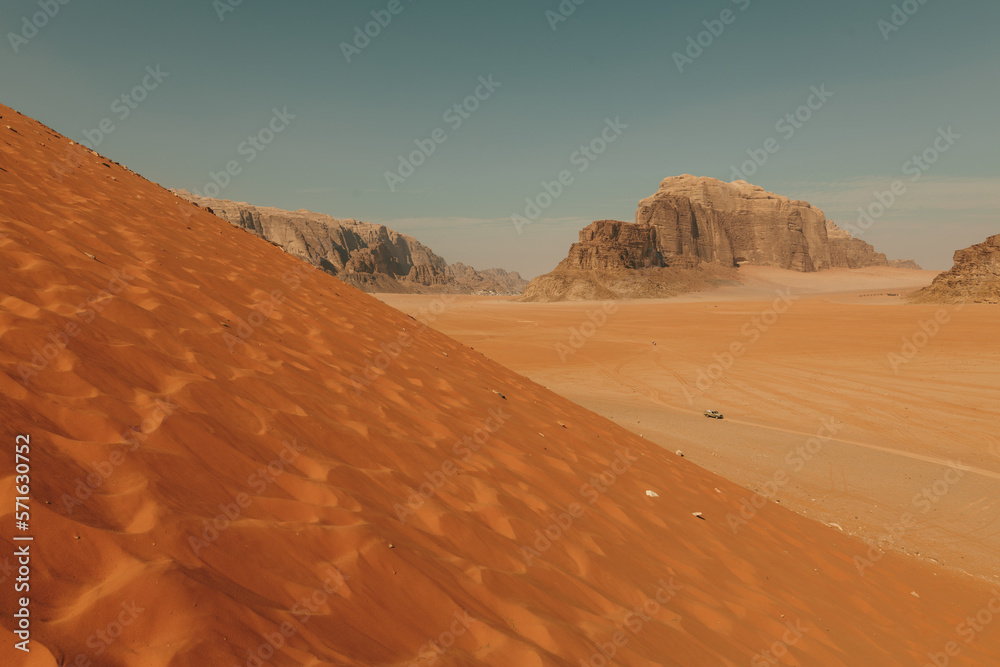 sand dunes in the desert wadi rum