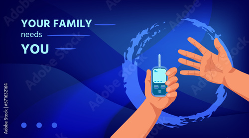 Hands with glucometer, ready for a checkup