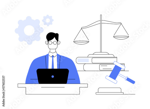 Litigation support abstract concept vector illustration.