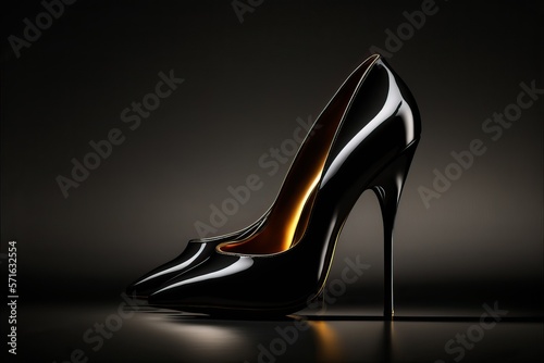 luxury high heel, closed up black background (Ai generated)
