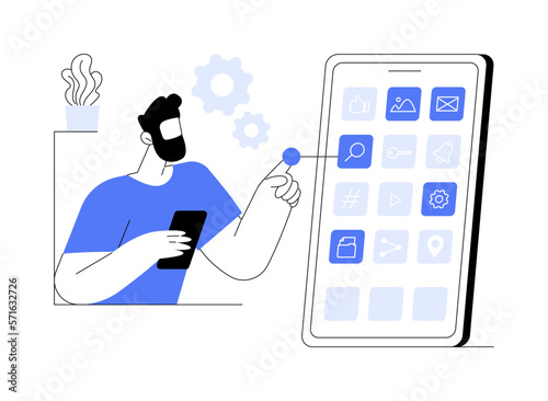 Native mobile app abstract concept vector illustration.