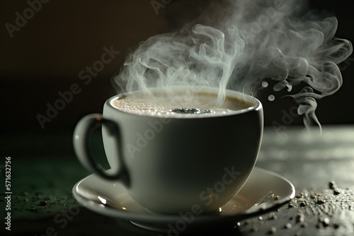 Cup of coffee or tea with steam (Ai generated)