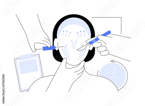 Face lifting abstract concept vector illustration.