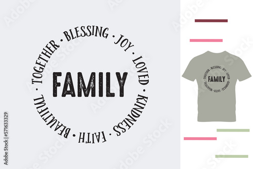 Loved family t shirt design photo