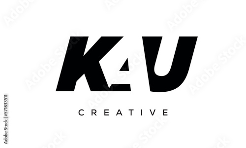 KAU letters negative space logo design. creative typography monogram vector