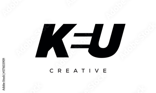 KEU letters negative space logo design. creative typography monogram vector photo