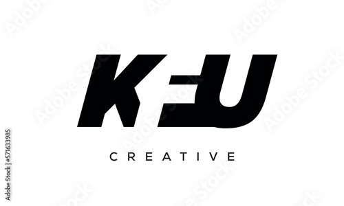 KFU letters negative space logo design. creative typography monogram vector