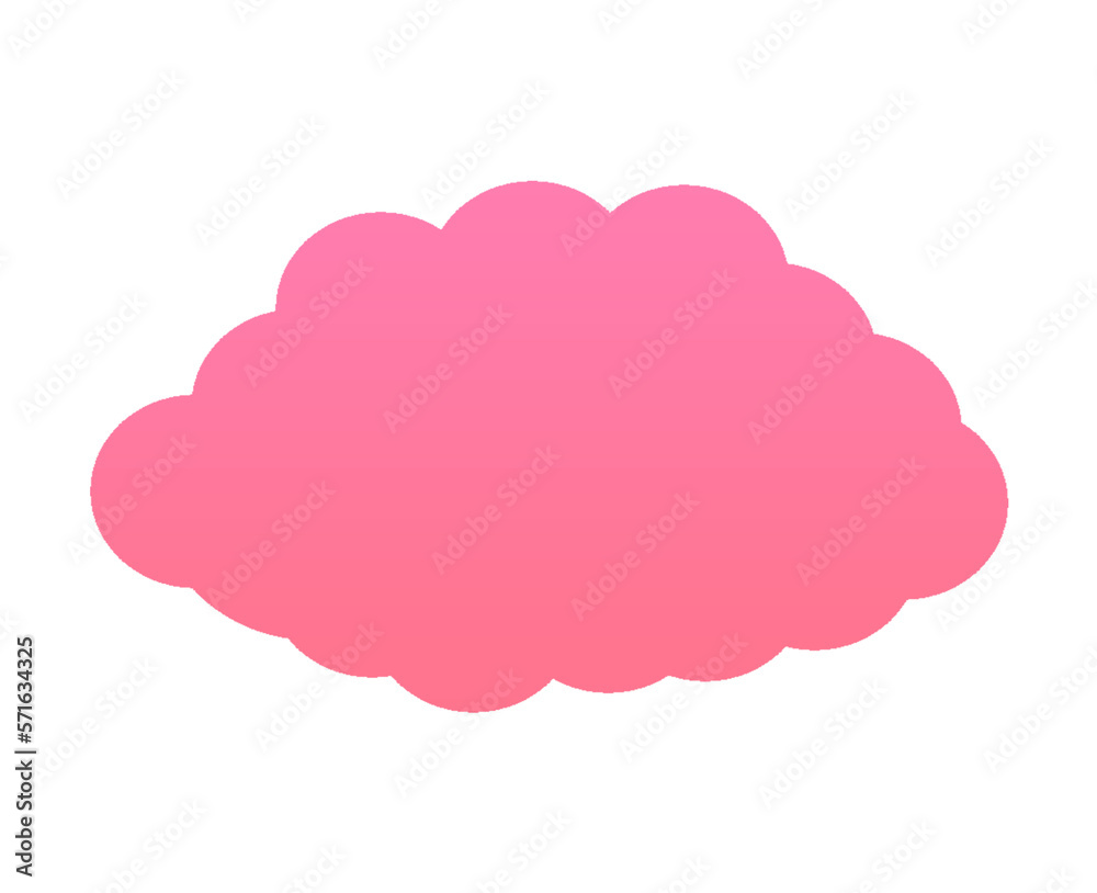 Pink 3d clouds isolated on a transparent background. Royalty high-quality free stock PNG image of Cartoon pink cloud shapes for games, animation, web. Cute dream cloud background 3d illustration