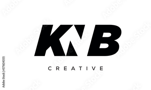 KNB letters negative space logo design. creative typography monogram vector photo