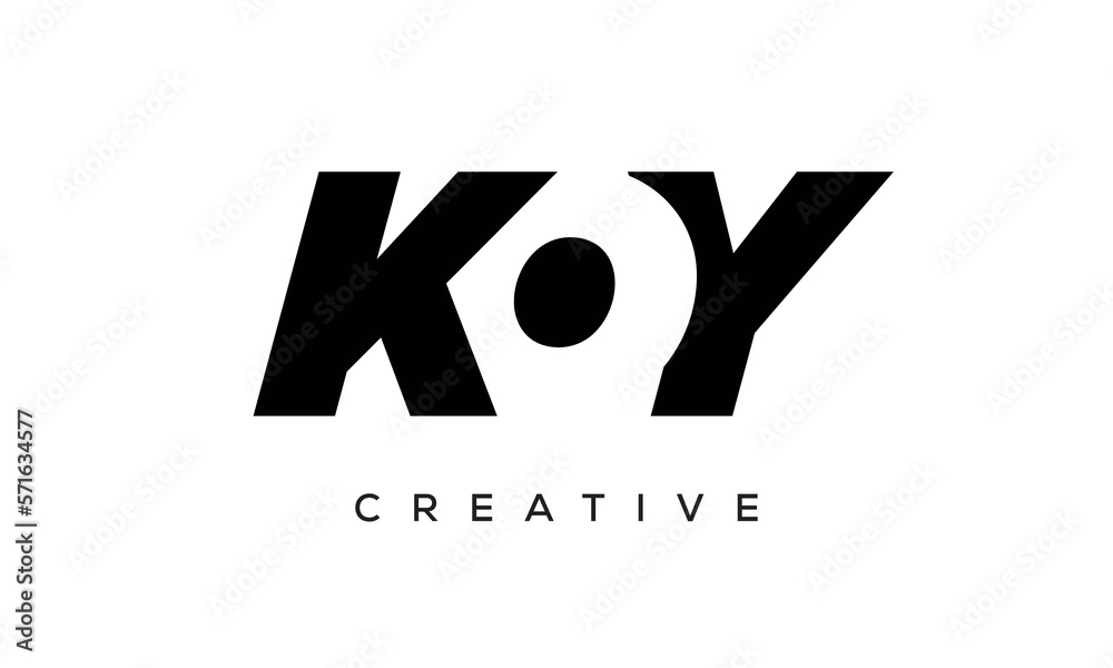 KOY letters negative space logo design. creative typography monogram vector KOY letters negative space logo design. creative typography monogram vector