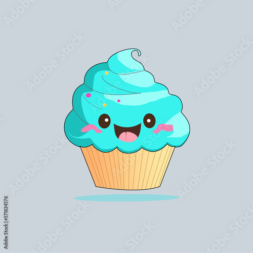 Vector cute cupcake logo, illustration