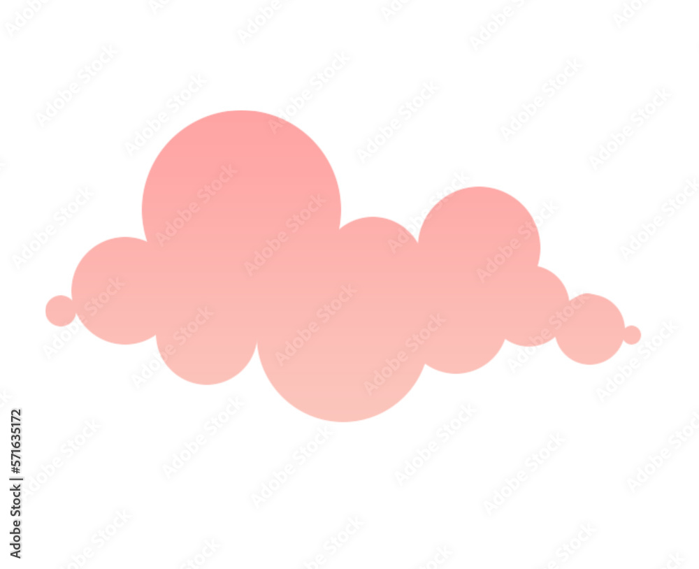 Orange 3d clouds set isolated on a transparent background. Royalty high-quality free stock PNG image of Cartoon cloud shapes for games, animation, web. Cute cloud background 3d illustration