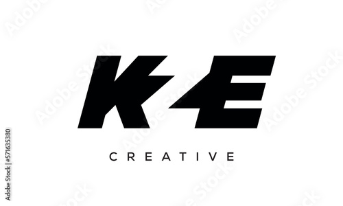 KZE letters negative space logo design. creative typography monogram vector