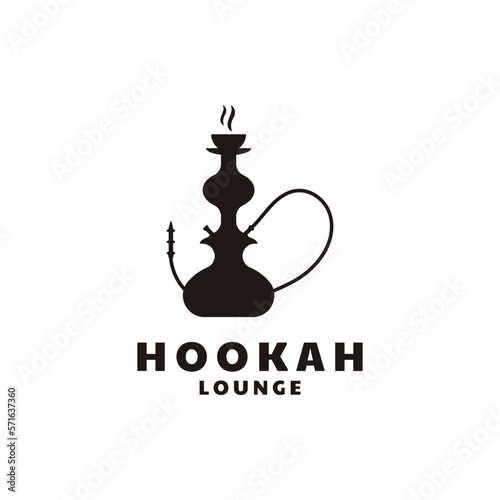 Hookah Shisha Silhouette Logo Template for Bar, Cafe and Club.