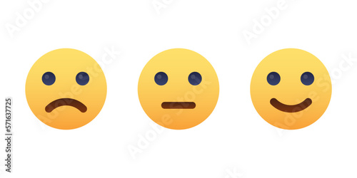 Smile face icon set. Different emotions