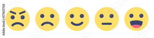 Smile face icon set. Different emotions