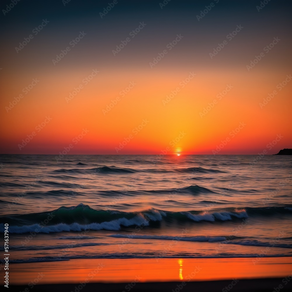 sunset over the sea made with Generative AI