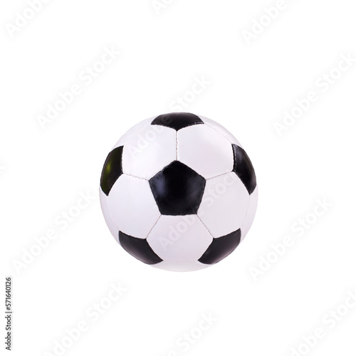 schwarz weißer Leder Fussball, transparenter Hintergrund