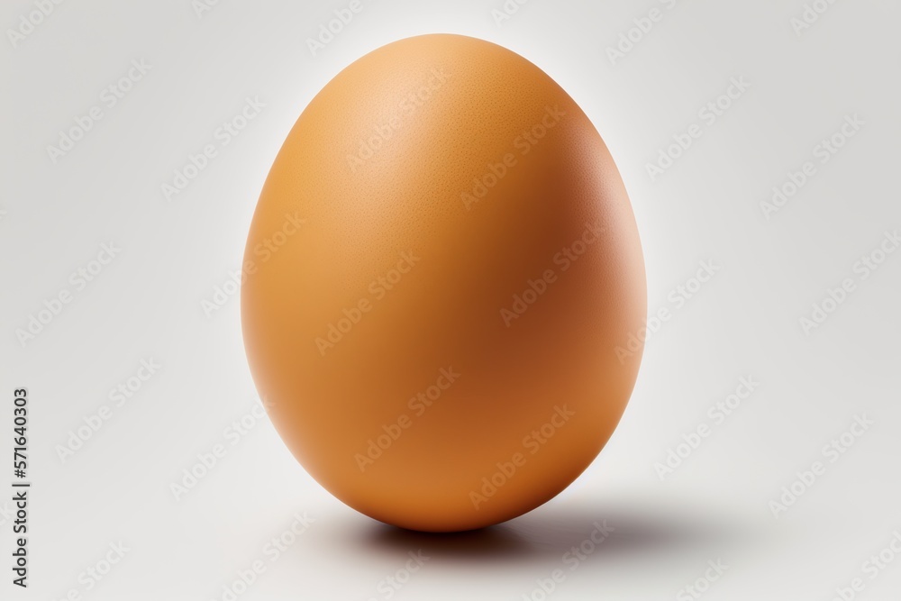brown egg isolated on white background